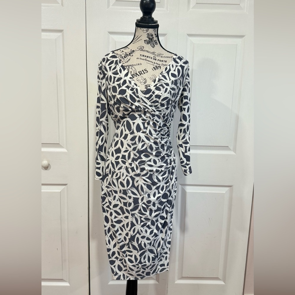 Ralph Lauren Black and White Long Sleeve Dress